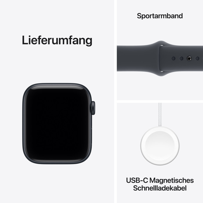 Apple Watch SE (2025) 5G 44 mm Mitternacht Sportarmband M/L visueller lieferant