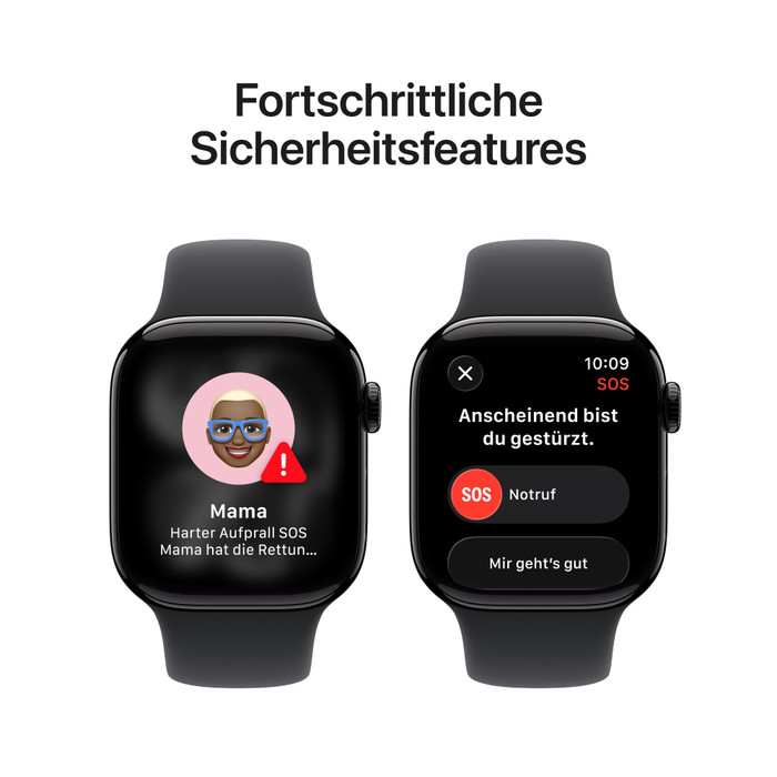Apple Watch Series 11 42 mm Schwarz Sportarmband S/M visueller lieferant