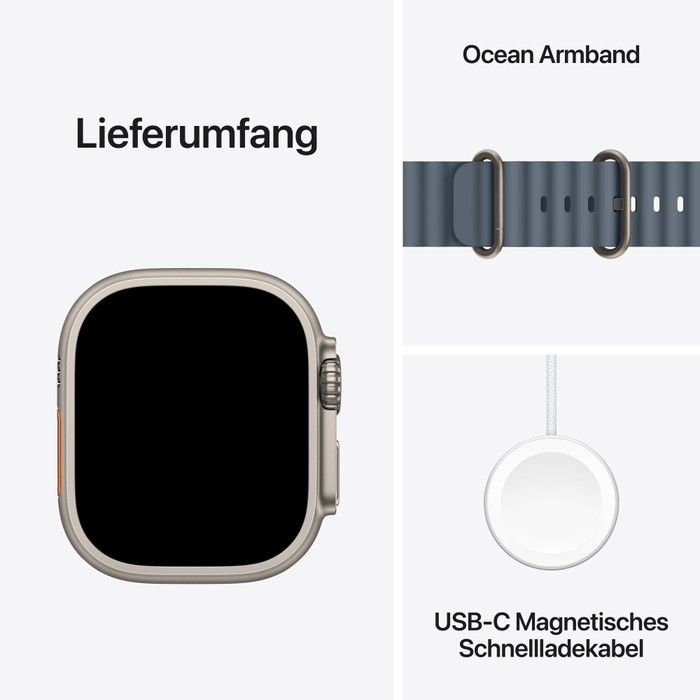 Apple Watch Ultra 3 5G 49 mm Natur Ocean Armband visueller lieferant
