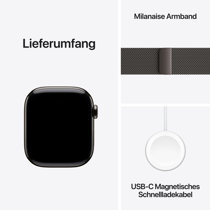 Apple Watch Series 11 5G 42 mm Titan Schiefer Milanaise Armband visueller lieferant