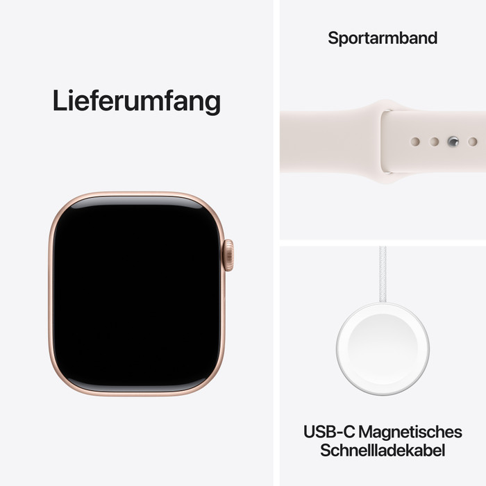 Apple Watch Series 11 46 mm Roségold Sportarmband M/L visueller lieferant