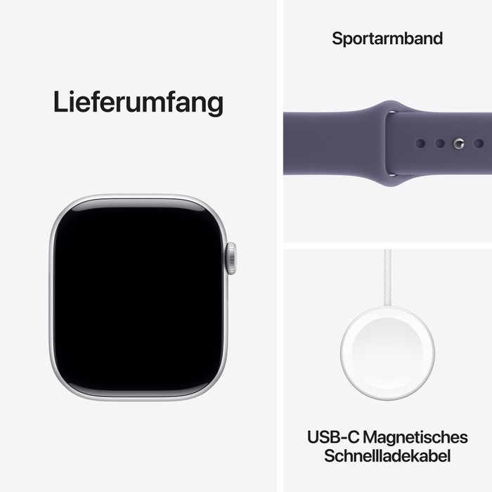Apple Watch Series 11 46 mm Silber Sportarmband M/L visueller lieferant