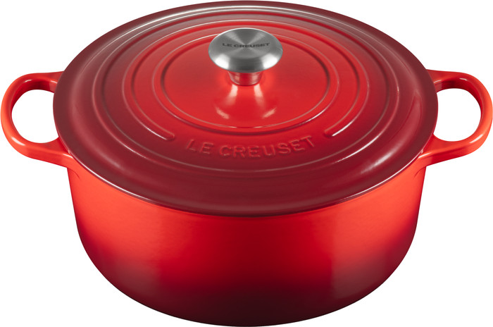 Le Creuset Signature Runde Bräter 28 cm Kirschrot oberseite