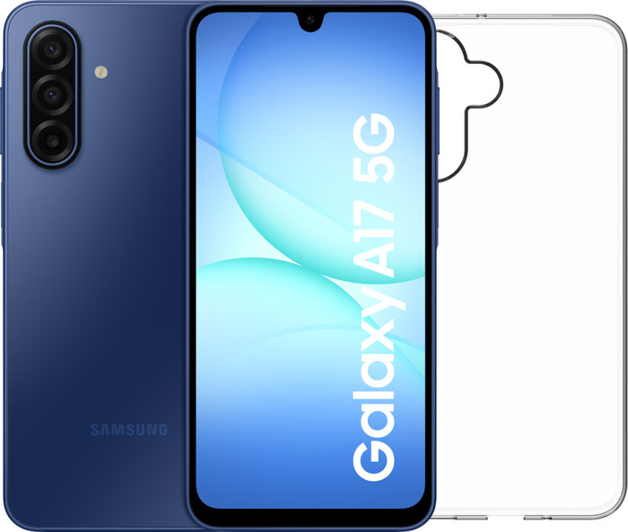 Samsung Galaxy A17 128GB Blau 5G + BlueBuilt Backcover Transparent Main Image