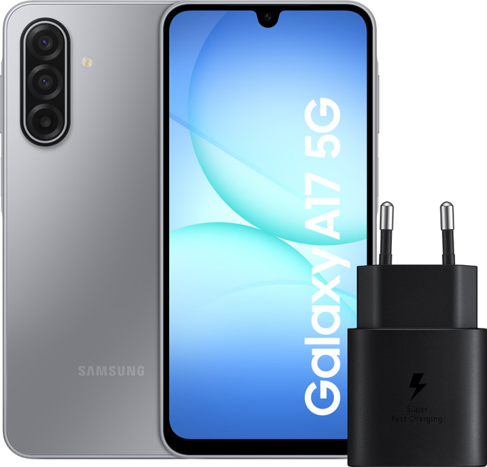 Samsung Galaxy A17 128GB Grau 5G + Samsung Ladegerät 25 Watt Schwarz Main Image