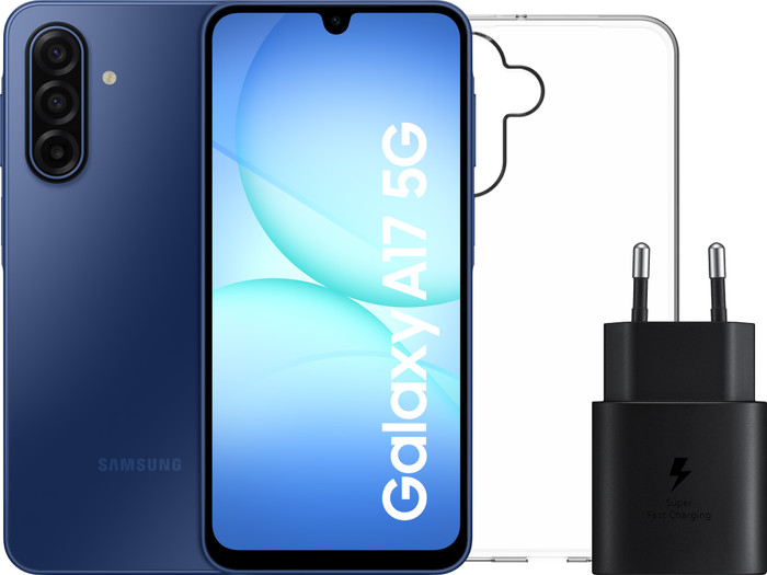 Samsung Galaxy A17 128GB Blau 5G + Zubehörset Main Image