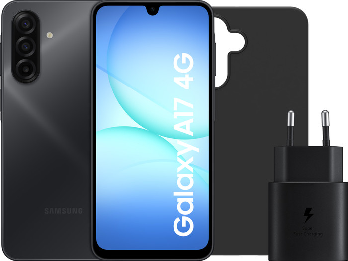Samsung Galaxy A17 128GB Schwarz 4G + Zubehörset Main Image