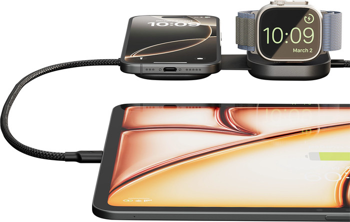 Zens Pro 3 Kabelloses Ladegerät 20 Watt mit USB-C-Kabel Schwarz vorne