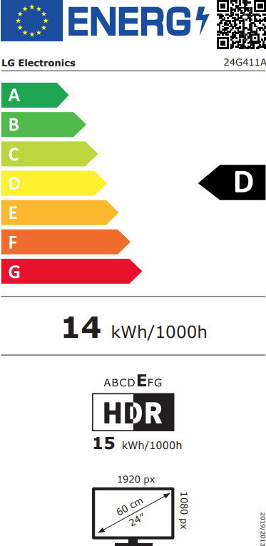 LG UltraGear 24G411A-B energielabel