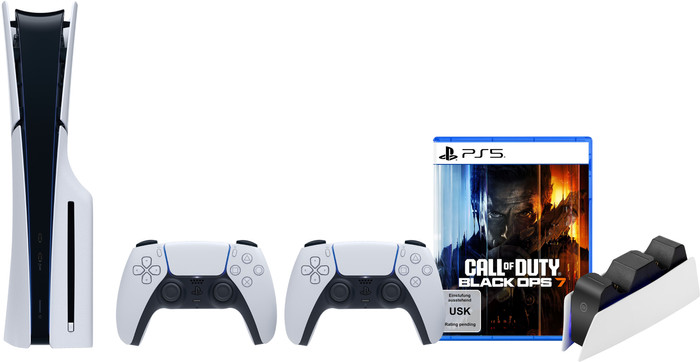 PlayStation 5 Slim Disc Edition + Black Ops 7 + Extra Controller White + Charging Dock Main Image