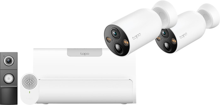 TP-Link Tapo C460 Doppelpack + H500 Smart HomeBase + D235 Smart Battery & Wired Doorbell Main Image