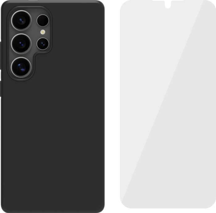 BlueBuilt Samsung Galaxy S25 Ultra Back Cover Black + BlueBuilt Screen Protector Glass Main Image