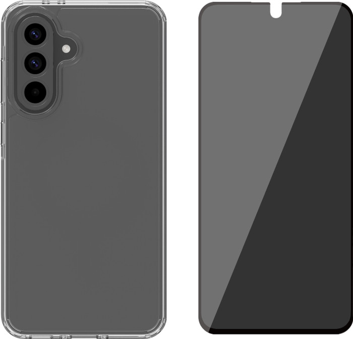 BlueBuilt Protective Back Cover Samsung Galaxy A56 Transparent + Privacy Screen Protector Main Image