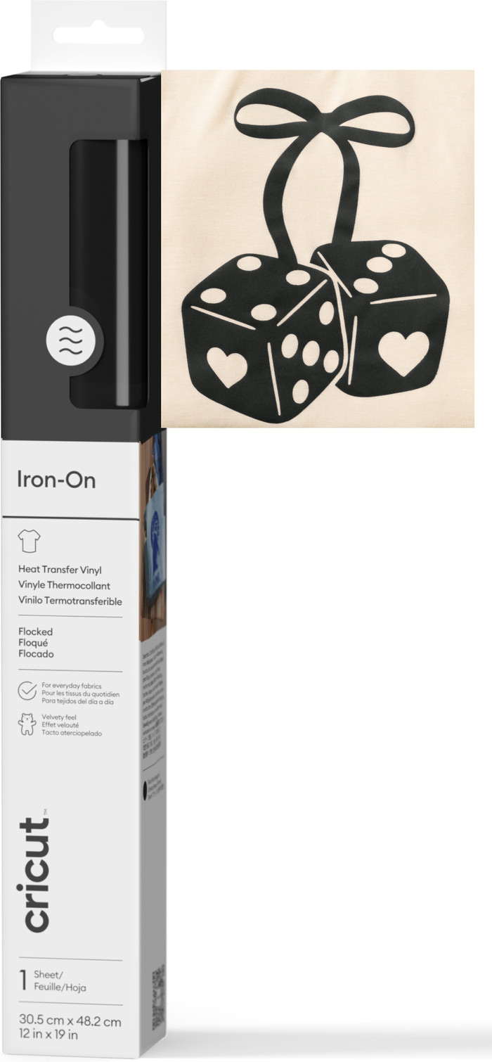 Cricut Flocked Iron-On Black 30.5x48.3cm front