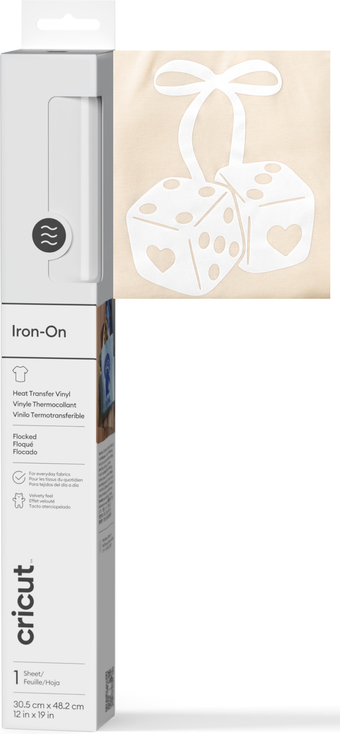 Cricut Flocked Iron-On White 30.5x48.3cm front