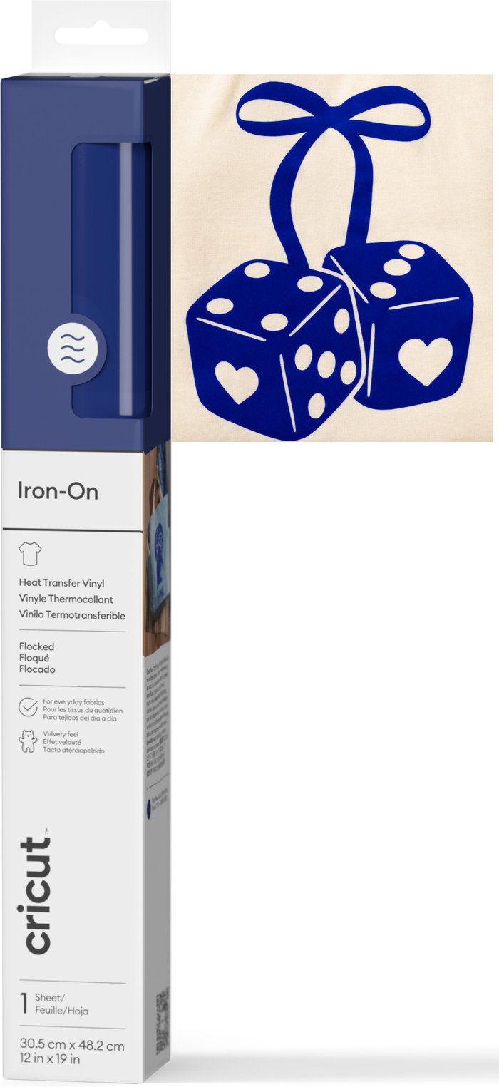 Cricut Flocked Iron-On Blue 30.5x48.3cm front