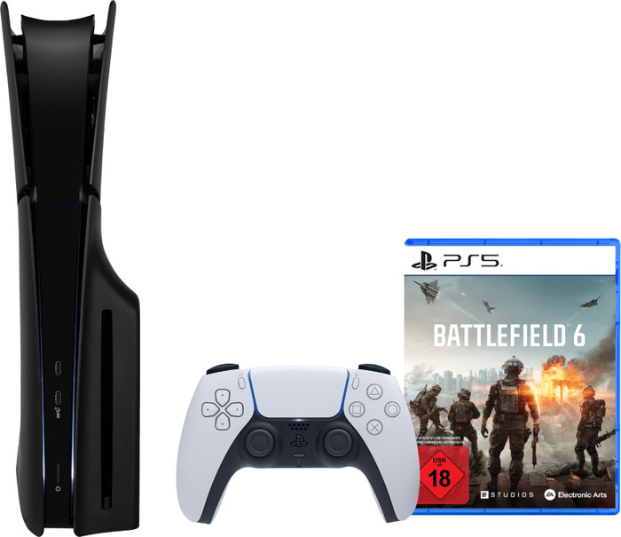 PlayStation 5 Slim mit Laufwerk + Battlefield 6 + Schwarze Cover Main Image