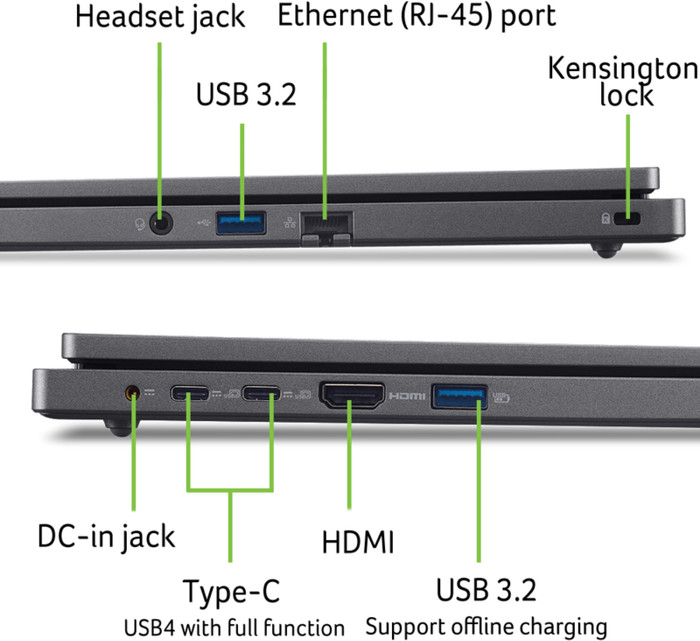 Acer TravelMate P2 16 TMP216-41-TCO-R1GM QWERTY detail