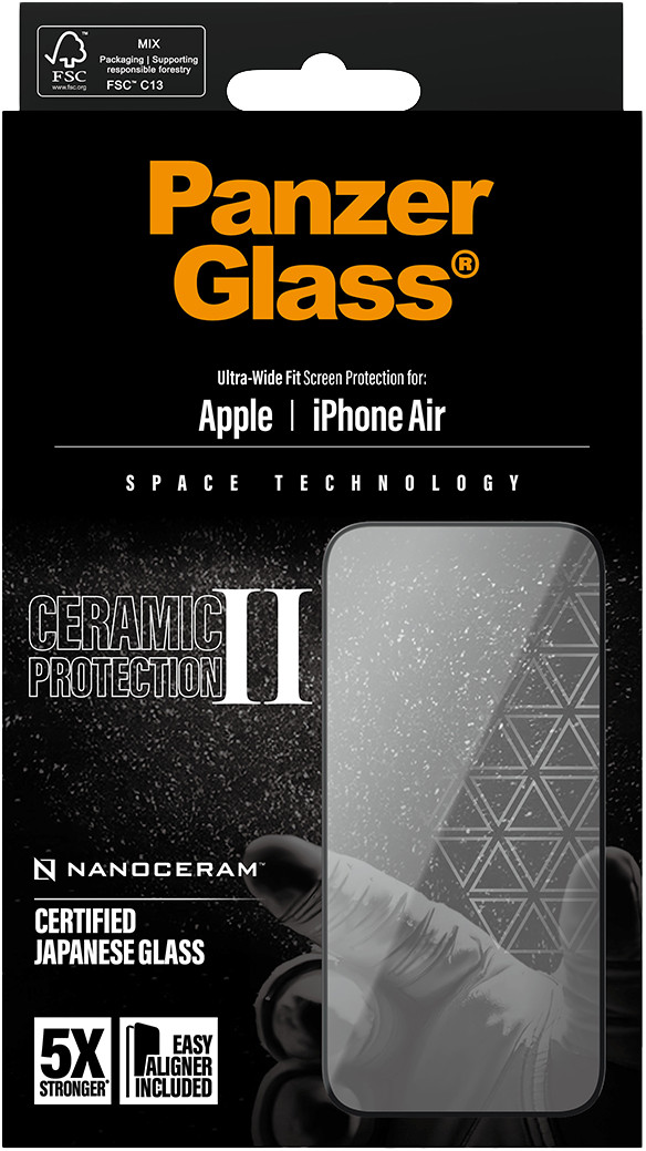 PanzerGlass Ultra-Wide Fit Ceramic II Apple iPhone 17 Air Displayschutz verpackung
