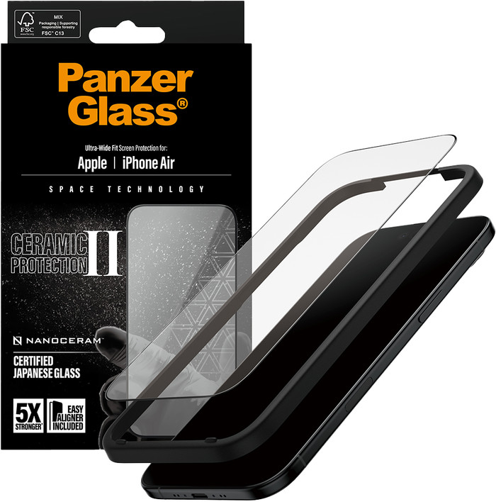 PanzerGlass Ultra-Wide Fit Ceramic II Apple iPhone 17 Air Displayschutz verpackung