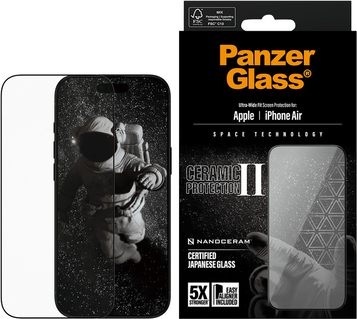PanzerGlass Ultra-Wide Fit Ceramic II Apple iPhone 17 Air Displayschutz verpackung