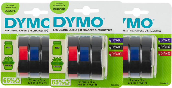 DYMO Prägeband 9 mm 3-Farben-Set 3er-Pack Main Image