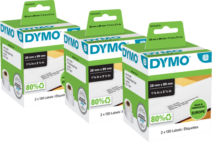 DYMO LabelWriter Address Label 28x89mm 260 Units 3-pack Main Image