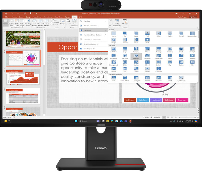 Lenovo ThinkVision T27-40 + MC60 Webcam front