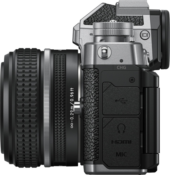 Nikon Z f Silver + NIKKOR Z 40mm f/2.0 left side