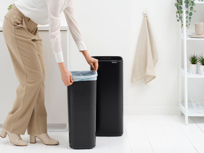 Brabantia Bo Touch Bin 30L Matte Black product in use