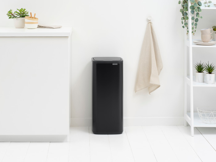 Brabantia Bo Touch Bin 30L Matte Black product in use