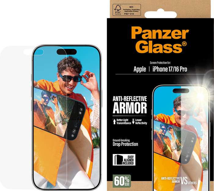 PanzerGlass Ultra-Wide Fit Ceramic II Apple iPhone 17 / 16 Pro Screen Protector packaging