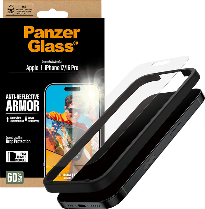 PanzerGlass Ultra-Wide Fit Ceramic II Apple iPhone 17 / 16 Pro Screen Protector packaging