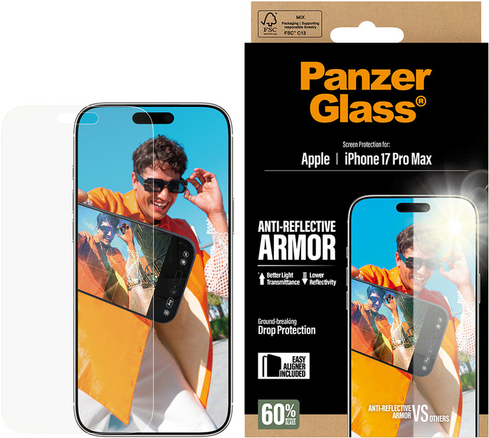 PanzerGlass Ultra-Wide Fit Ceramic II Apple iPhone 17 Pro Max Screen Protector packaging