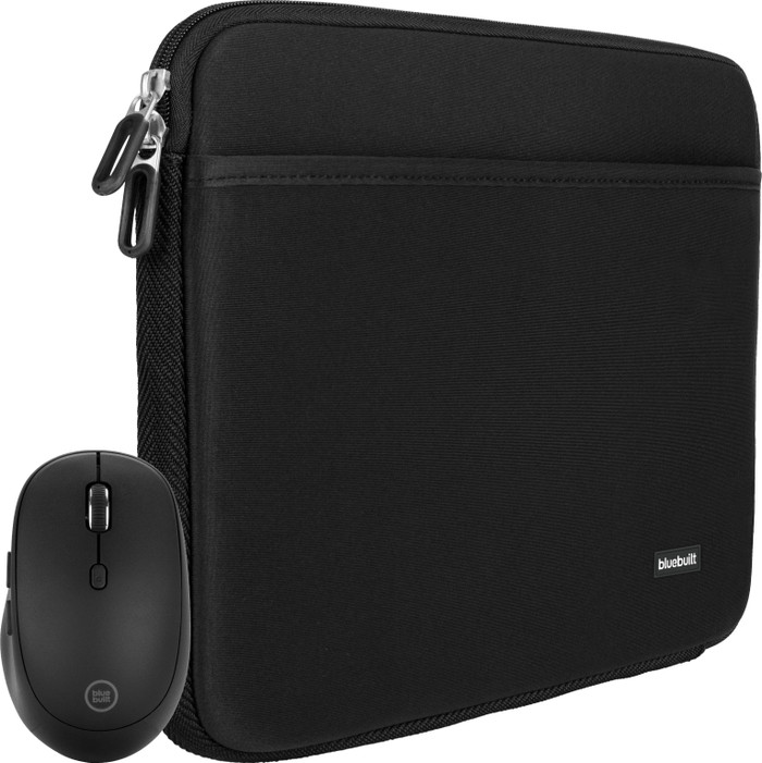 BlueBuilt Laptop Sleeve 36cm 15 inches S Black + Tradendum Wireless Mouse Main Image