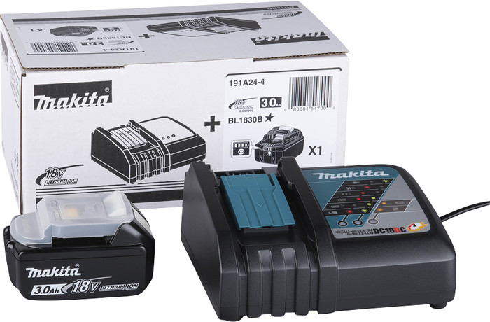 Makita DUH751Z (ohne Akku) + Makita Startset 18V LXT 3,0 Ah BL1830B/DC18RC verpackung