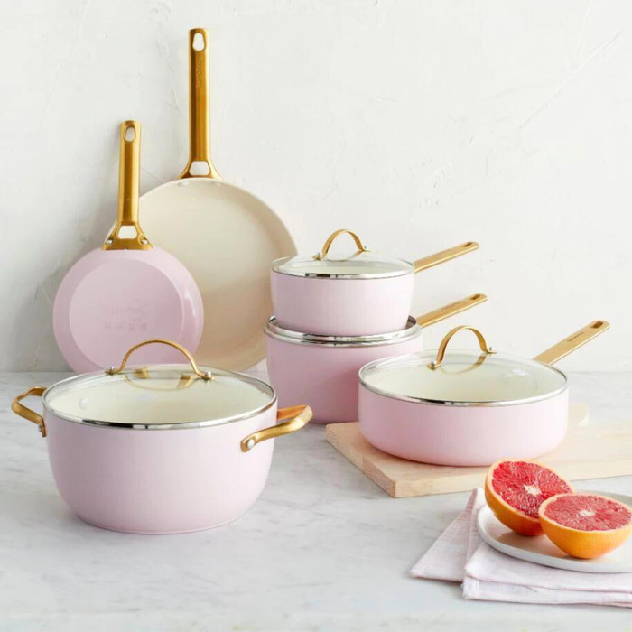 GreenPan Padova Reserve 20cm + 26cm Frying Pan Set Blush Pink visual supplier