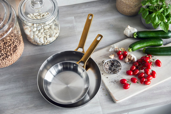 GreenPan Padova Reserve 3-ply Stainless Steel 20cm + 28cm Frying Pan Set visual supplier