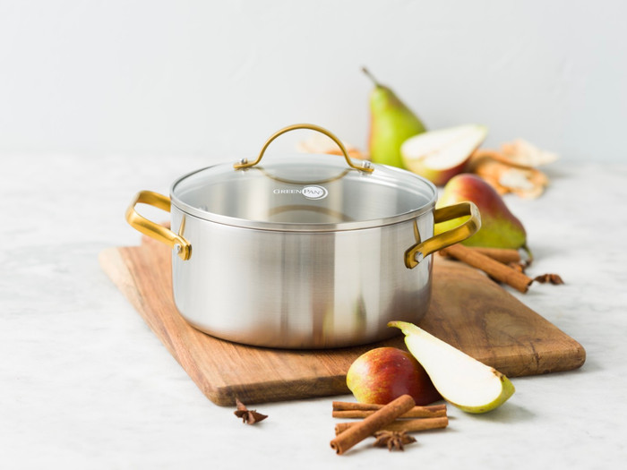 GreenPan Padova Reserve 3-lagig Stainless Steel Kochtopfset 6-teilig produkt in gebrauch