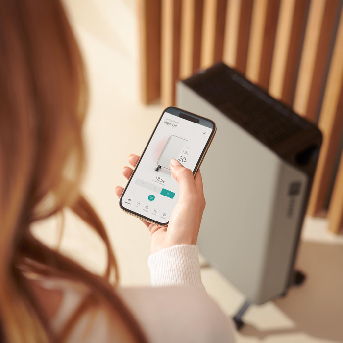 Duux Edge Oil Heizkörper 2000W Grau produkt in gebrauch