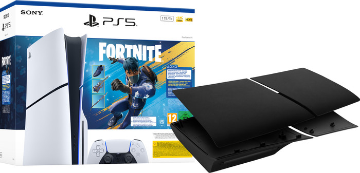 PlayStation 5 Slim mit Laufwerk Fortnite Set + Cover Schwarz Main Image