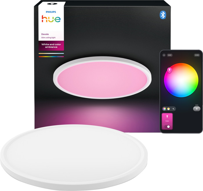 Philips Hue Devote Ceiling Lamp - White and Color - Round - White - Medium Main Image