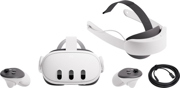 Meta Quest 3 512GB + BlueBuilt PC Link-Kabel + Elite Strap mit Akku Main Image