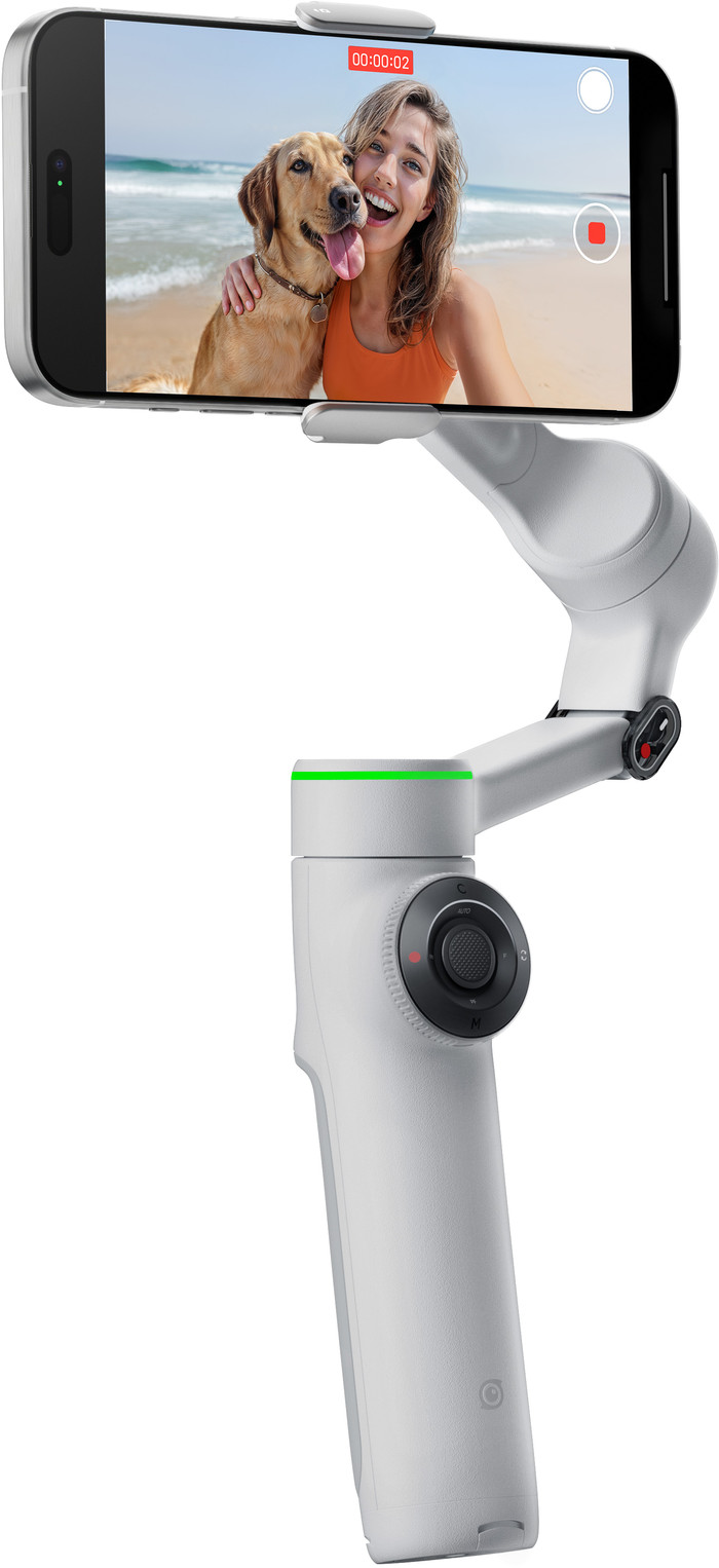 Insta360 Flow 2 Pro KI-Tracker Set Hellgrau linke seite