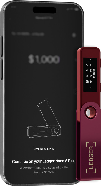 Ledger Nano S Plus Crimson Magenta vorne