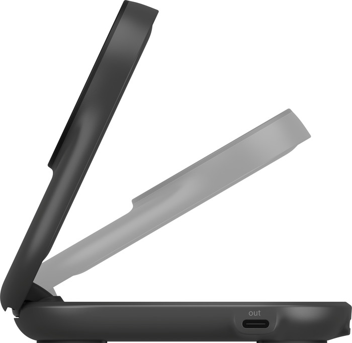 Belkin UltraCharge 2-in-1 MagSafe Wireless Charger with Stand Qi2 25W Black right side