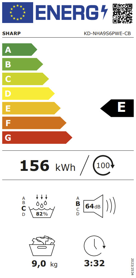 Sharp KDNHA9S6PWECB energy label