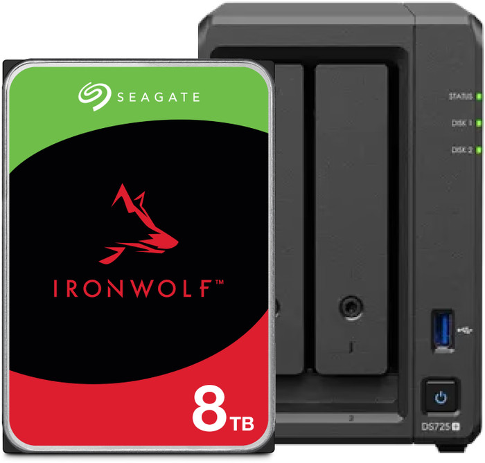 Synology DS725+ + Seagate IronWolf 8TB Main Image