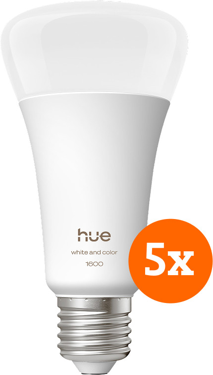 Philips Hue A67 White and Color 1600 lumens E27 5-pack Main Image