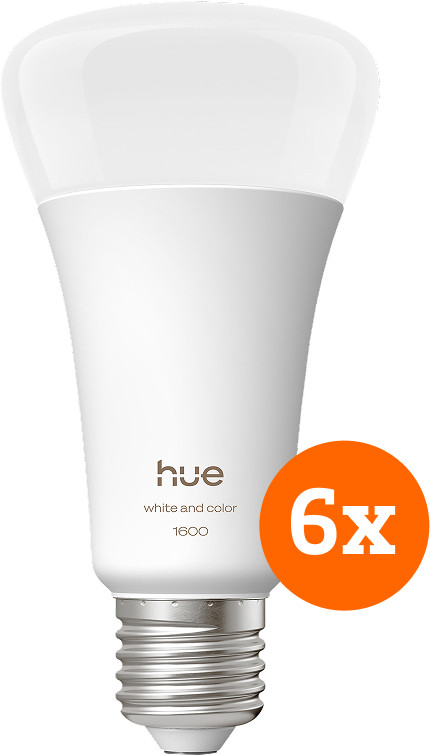 Philips Hue A67 White and Color 1600 lumens E27 6-pack Main Image